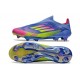 Adidas F50 + Sin Cordones FG Azul Fusion Limón Lúcido Rosa Lúcido