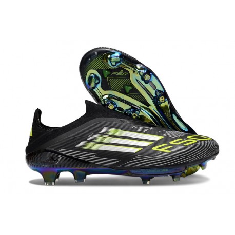 Adidas F50 + Sin Cordones FG Negro Limón Lúcido Blanco