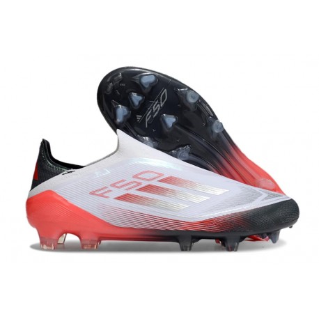 Zapatilla adidas F50 Elite Laceless FG Blanco Negro Rojo