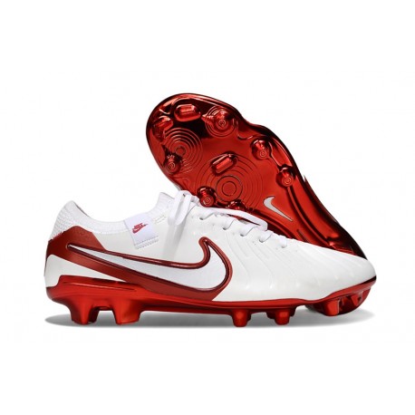 Bota Nike Tiempo Legend X Elite FG Blanco Carmesí Vivo