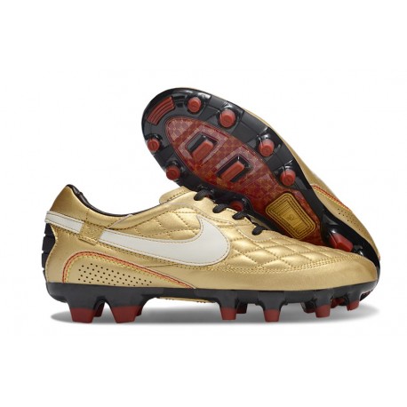 Bota Nike Tiempo Legend X Elite FG R10 Oro Blanco