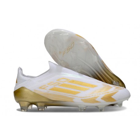 Zapatilla adidas F50 Elite Laceless FG Blanco Met Dorado