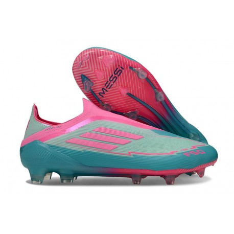 Zapatilla adidas F50 Elite Laceless FG Flash Agua Rosa Lúcido Lucid Cyan