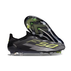 Zapatilla adidas F50 Elite Laceless FG Negro Hierro Met. Limón Lúcido
