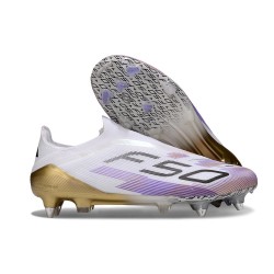 Zapatilla adidas F50 Elite Laceless FG Blanco Violeta Negro