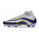 Bota Nike Zoom Mercurial Superfly X Elite FG Plateada Azul Amarillo