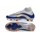 Bota Nike Zoom Mercurial Superfly X Elite FG Plateada Azul Amarillo