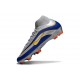 Bota Nike Zoom Mercurial Superfly X Elite FG Plateada Azul Amarillo