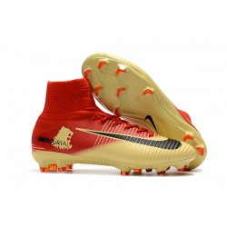 Bota de fútbol 2018 Nike Mercurial Superfly V FG CR7 Rojo Amarillo Negro