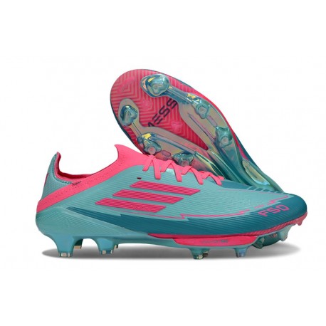 Zapatillas de Fútbol Adidas F50+ FG Flash Agua Rosa Lúcido Lucid Cyan
