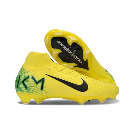 Bota Nike Zoom Mercurial Superfly X Elite FG KM Amarillo Verde Negro