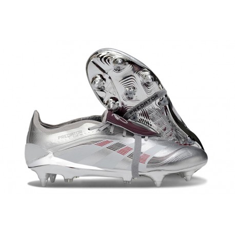 Adidas Predator Elite Foldover Tongue SG Plateada Rojo