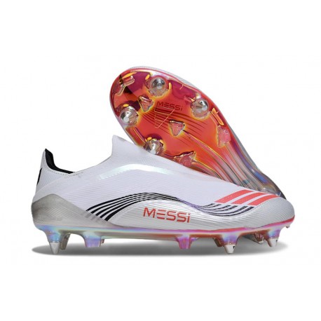 Botines de Futbol adidas F50 Elite SG Pro X MESSI Ftwr Blanco Rojo Lúcido Plateado Met.