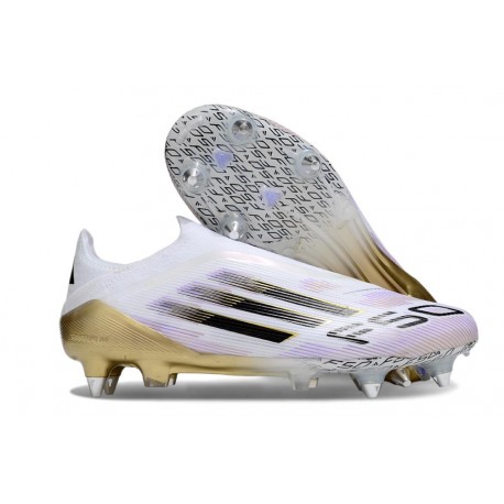 Botines de Futbol adidas F50 Elite SG Pro Blanco Negro Met Dorado