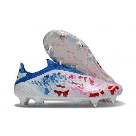 Botines de Futbol adidas F50 Elite SG Pro Blanco Rojo Azul