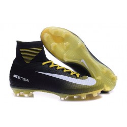 Botas de fútbol de hombre Mercurial Superfly FG Negro Amarillo Blanco