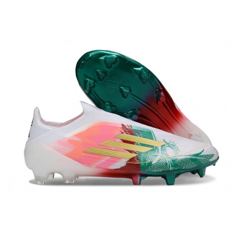 Botas de Fútbol adidas F50 Elite LL FG Blanco Rosa Verde Dorado