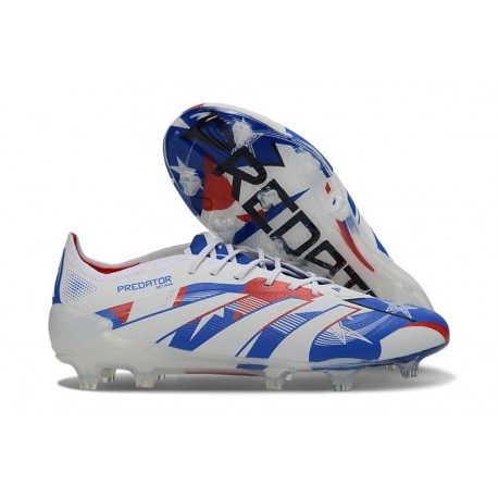 Tacos de Futbol adidas Predator Elite FG Blanco Azul Rojo
