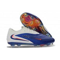 Zapatos de Fútbol Nike Phantom 6 Low Elite FG Azul Carrera Blanco