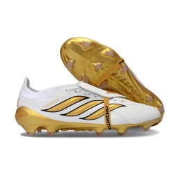 Bota de Fútbol adidas Predator 26 Elite FT FG Blanco Dorado
