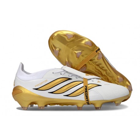 Bota de Fútbol adidas Predator 26 Elite FT FG Blanco Dorado