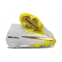 Zapatillas Nike Zoom Mercurial Superfly X Elite FG Blanco Dorado Amarillo