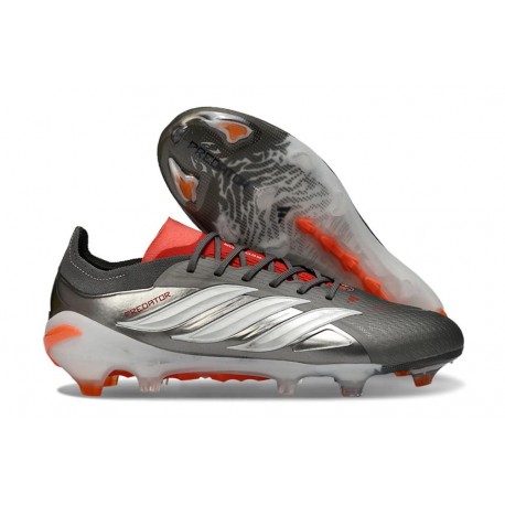 adidas Predator 26 Elite FG Hierro Met. Ftwr Blanco Rojo Lúcido