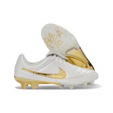 Tacos de Futbol Nike Tiempo Maestro Elite FG Blanco Dorado
