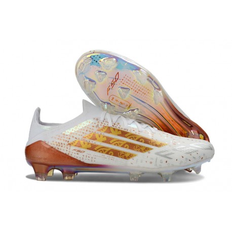 Botas y Zapatillas de Fútbol adidas F50 Elite FG Blanco Dorada