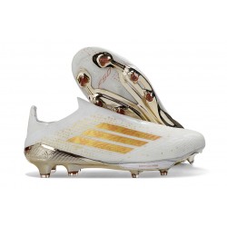 Botas de Fútbol Adidas F50+ Lacceless FG Blanco Dorado
