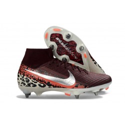 Nike Air Zoom Mercurial Superfly 10 Elite SG-Pro Rojo Burdeos Estampado Leopardo
