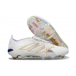 Bota de Fútbol adidas Predator 26 Elite FT FG Blanco Dorado