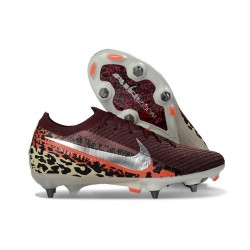 Nike Air Zoom Mercurial Vapor 16 Elite SG United - Borgoña Plata Metálica Rojo Fósil