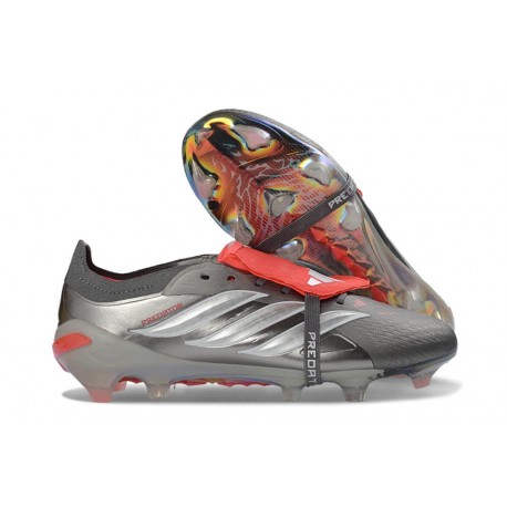 adidas Predator 26 Elite FT FG Hierro Met. Ftwr Blanco Rojo Lúcido