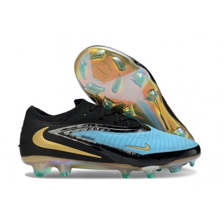 Zapatos de Fútbol Nike Phantom 6 Low Elite FG Azul Dorado Negro