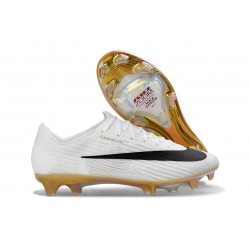Zapatillas de Fútbol Nike Mercurial Vapor 17 Elite FG Blanco Negro Dorada