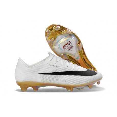 Zapatillas de Fútbol Nike Mercurial Vapor 17 Elite FG Blanco Negro Dorada