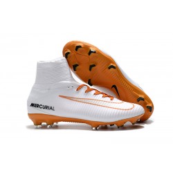 2018 Botas de fútbol Nike Mercurial Superfly V FG Blanco Oro