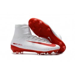 Zapatilla Nike Mercurial Superfly V CR7 FG Blanco Rojo