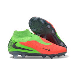 Botas de Fútbol Nike Phantom 6 High Elite Fg Hot Punch Negro Verde Strike