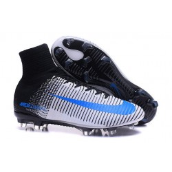 2018 Botas de fútbol Nike Mercurial Superfly V FG Blanco Azul Negro