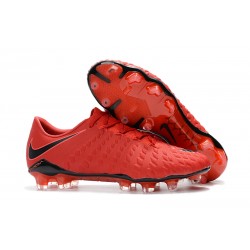 Zapatillas de fútbol Nike HyperVenom Phantom III FG Para Hombre Rojo Negro Crimson