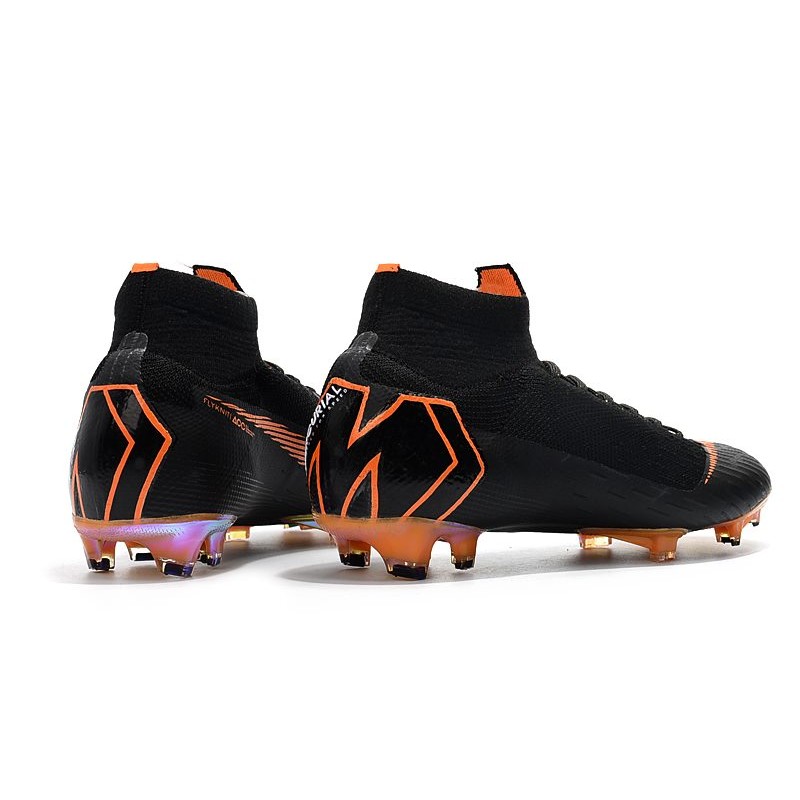 Botas de fútbol Nike Mercurial Superfly VI 360 Elite FG Negro Naranja Blanco