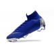 Nueva Zapatillas de fútbol 2018 Nike Mercurial Superfly VI 360 Elite CR7 FG Azul Dorado Blanco