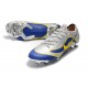 Nuevas Botas de Futbol 2018 Nike Mercurial Vapor XII Elite FG Metálico Blanco Oro Azul