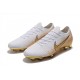 Nike Mercurial Vapor 12 Elite FG Tacos de Fútbol - Blanco Oro