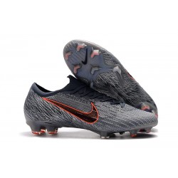 Nike Mercurial Vapor 12 Elite FG Tacos de Fútbol - Gris Negro Naranja