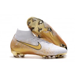 Nike Mercurial Superfly 6 Elite FG Zapatos de Fútbol - Blanco Oro