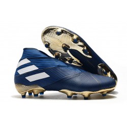 Zapatos de Fútbol adidas Nemeziz 19+ FG - Azul Blanco Negro