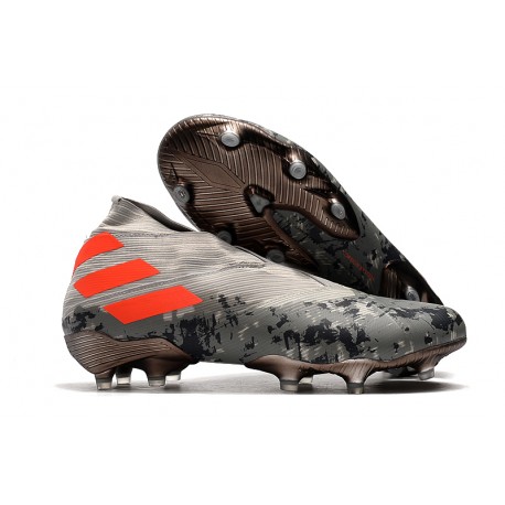 adidas Tacos de Futbol Nemeziz 19+ FG -Gris Naranja Chalk